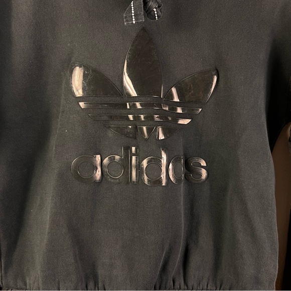 Adidas Trefoil Floral Sleeve Originals Hoodie Sweatshirt Women’s Size Small - Picture 3 of 8